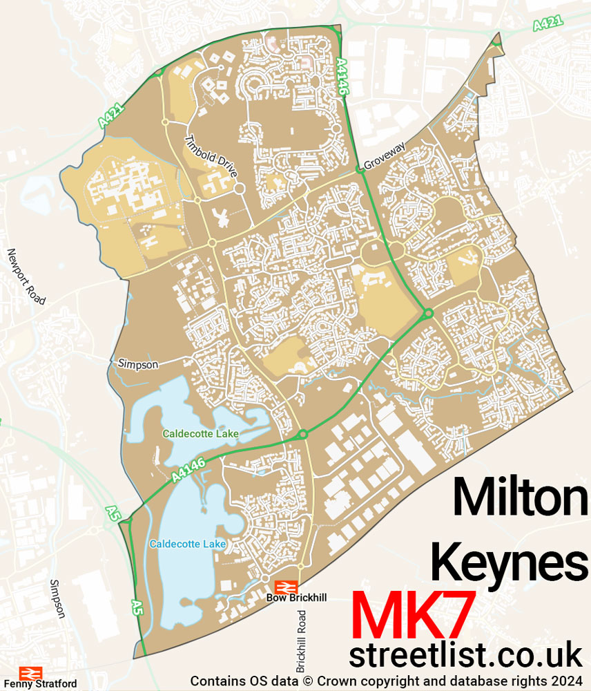 Map of the MK7 postcode