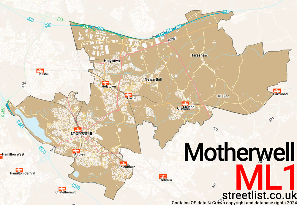 Map of the ML1 postcode