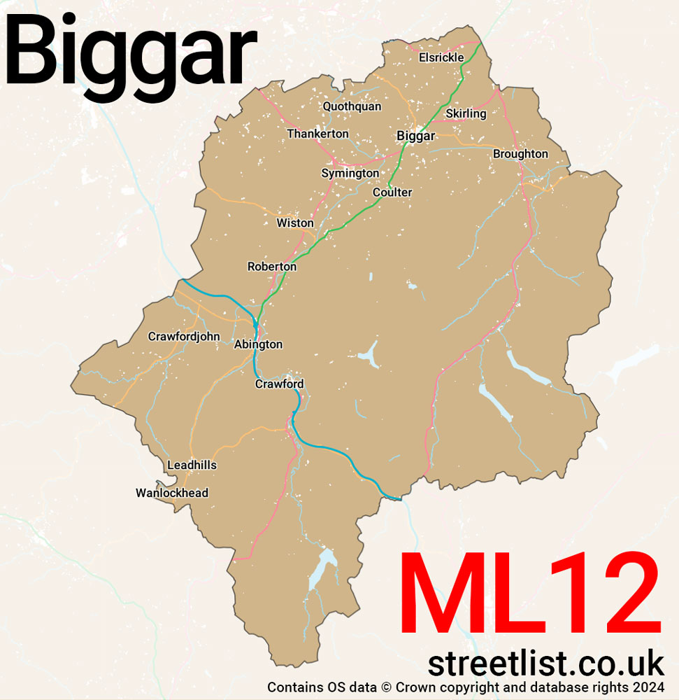 Map of the ML12 postcode