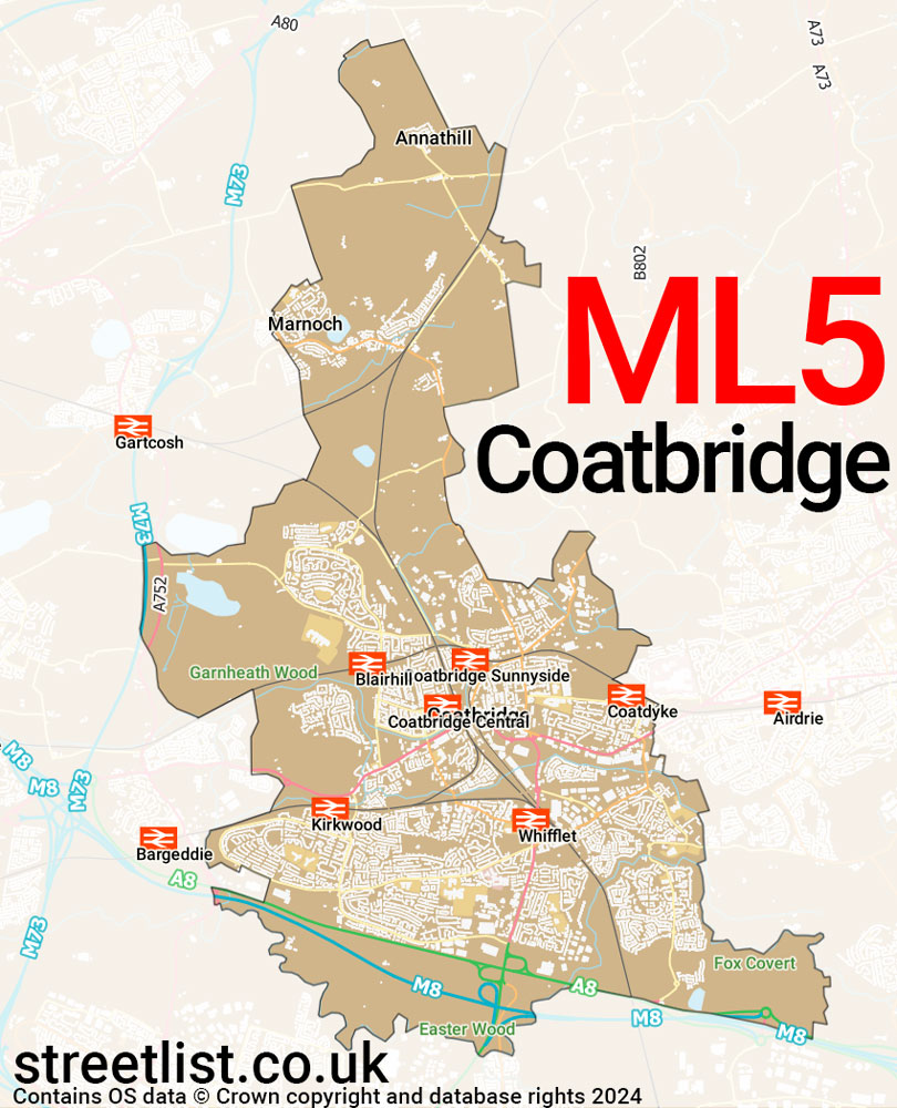 Map of the ML5 postcode