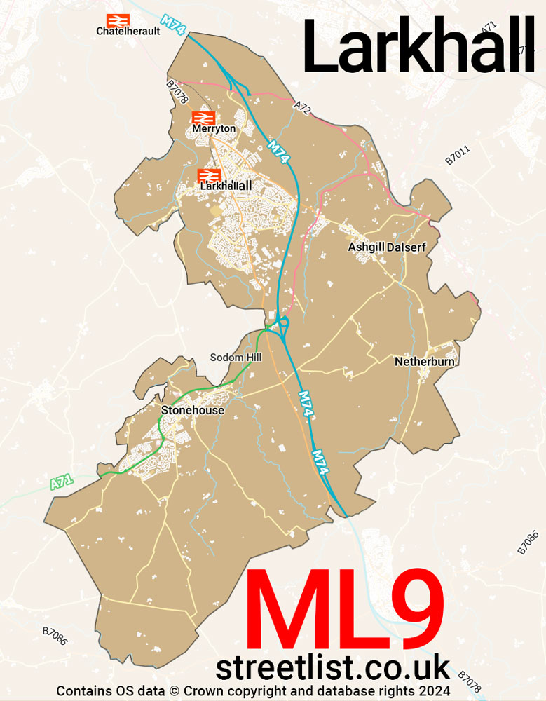 Map of the ML9 postcode