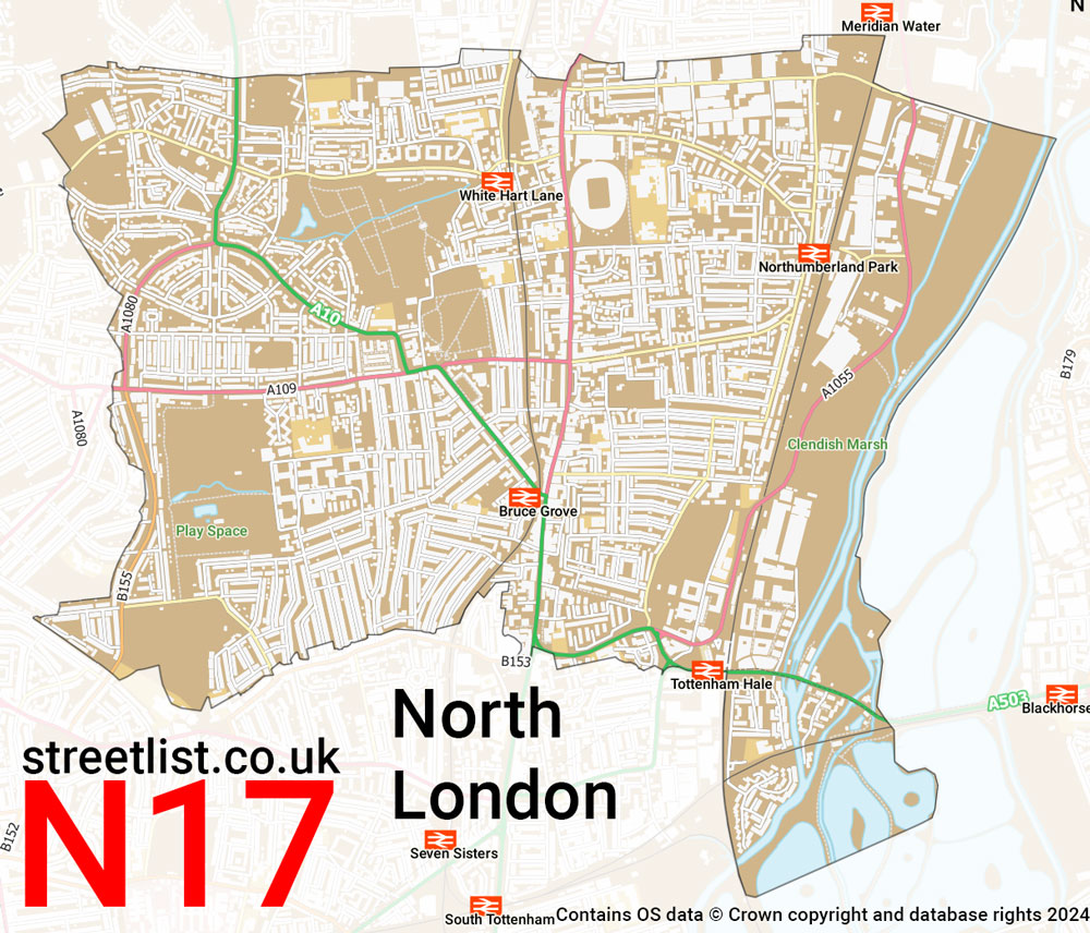 Map of the N17 postcode