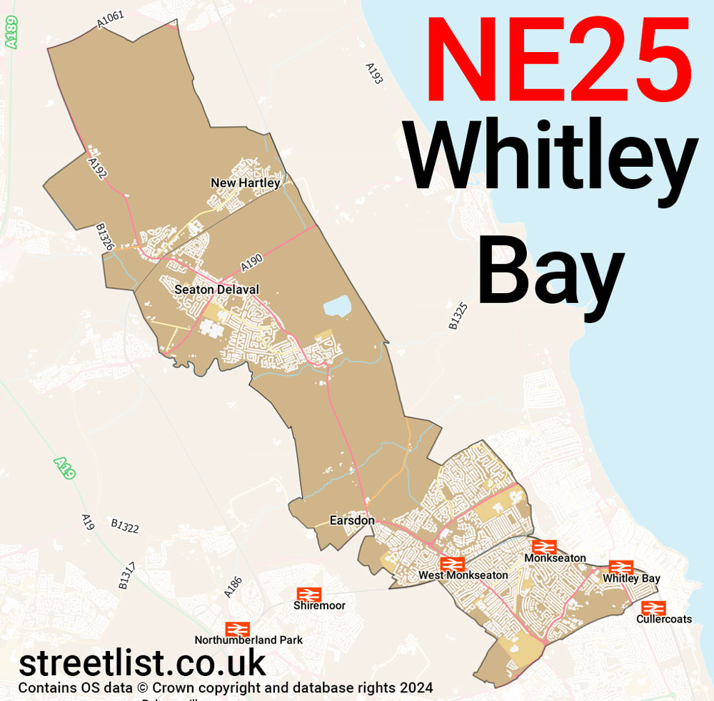 Map of the NE25 postcode