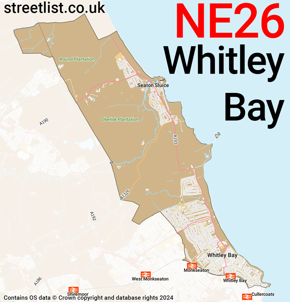 Map of the NE26 postcode