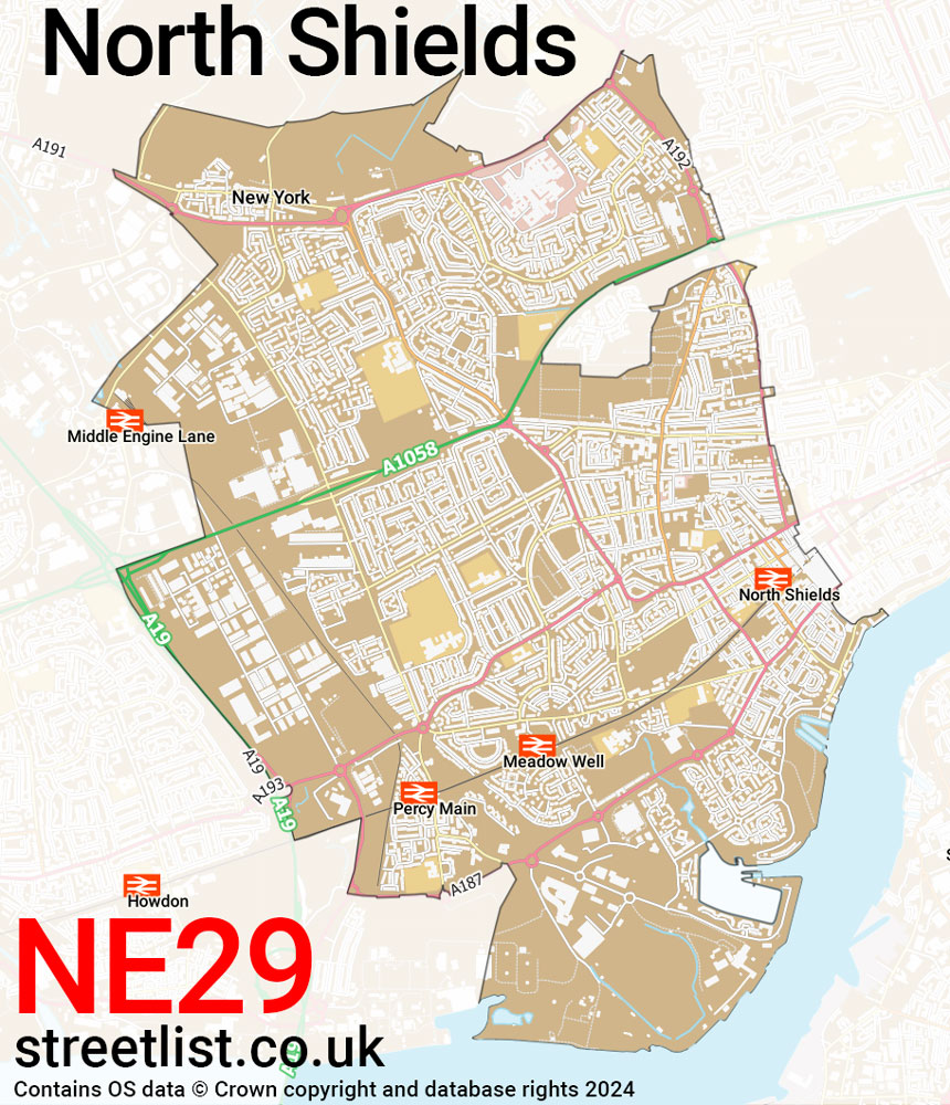 Map of the NE29 postcode