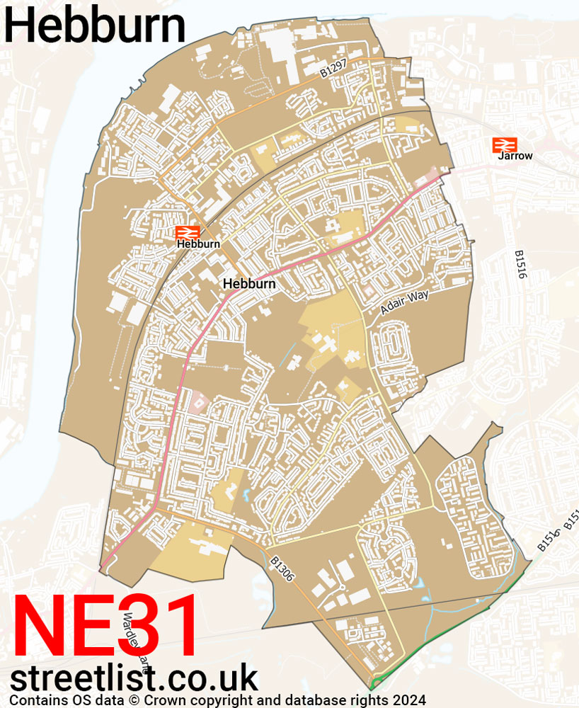 Map of the NE31 postcode