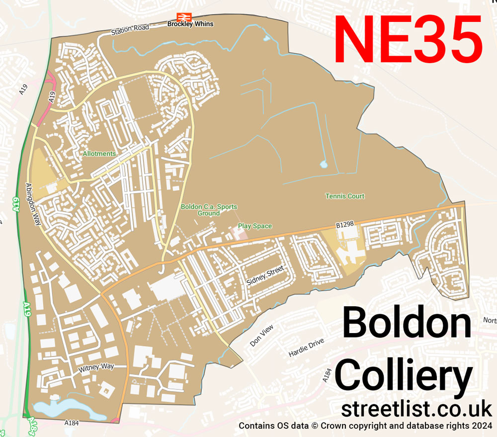 Map of the NE35 postcode