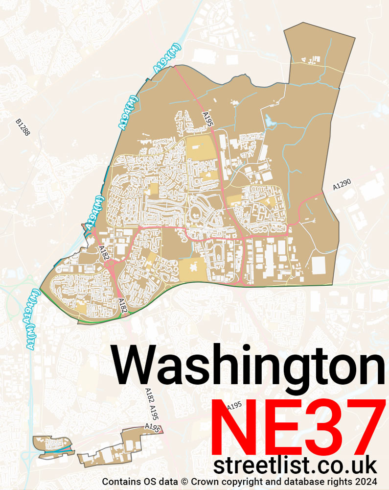 Map of the NE37 postcode