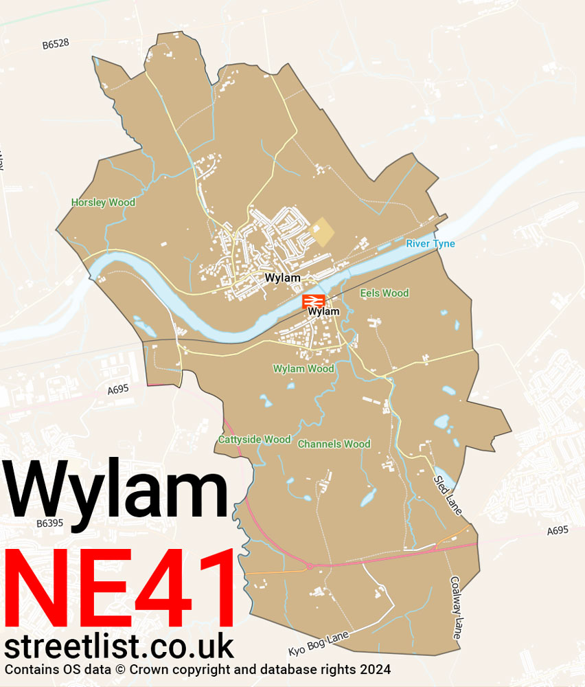 Map of the NE41 postcode