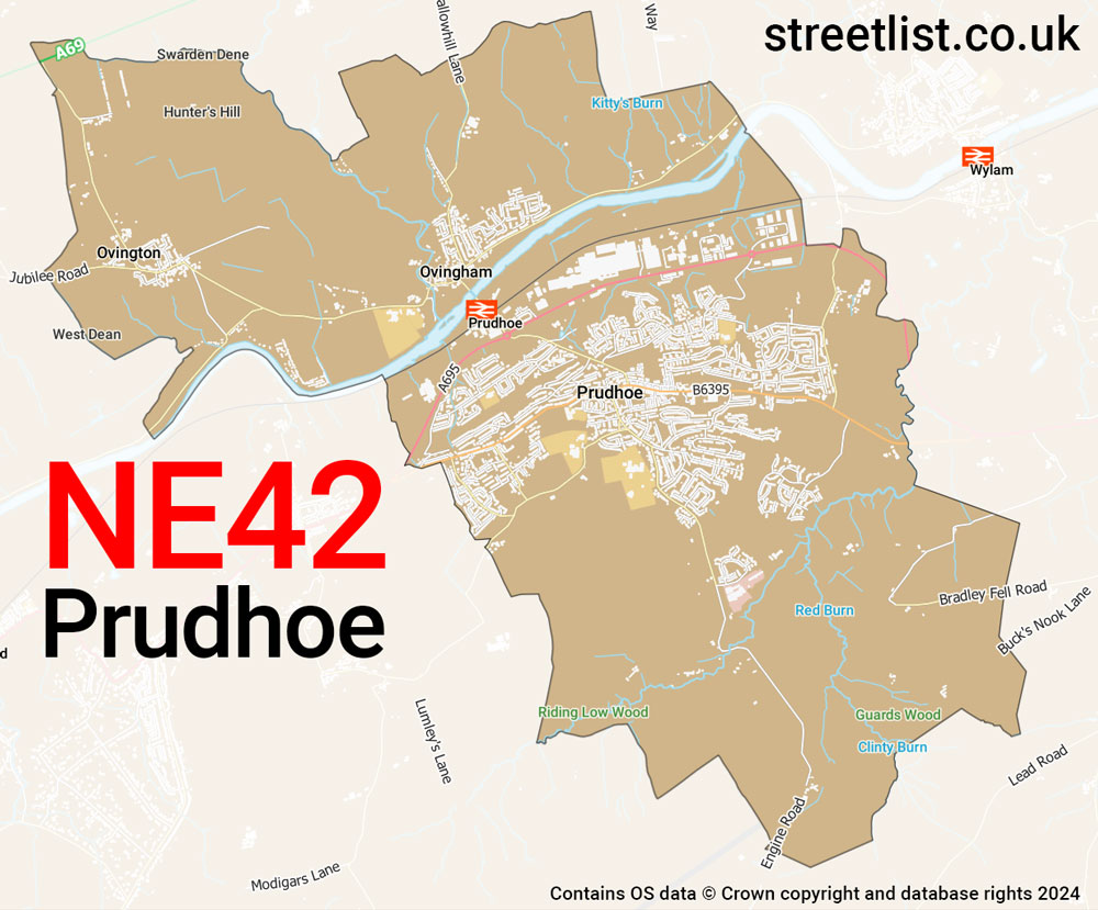 Map of the NE42 postcode