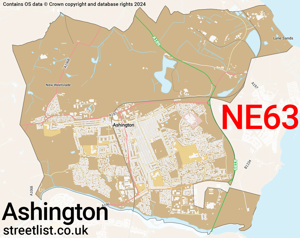 Map of the NE63 postcode