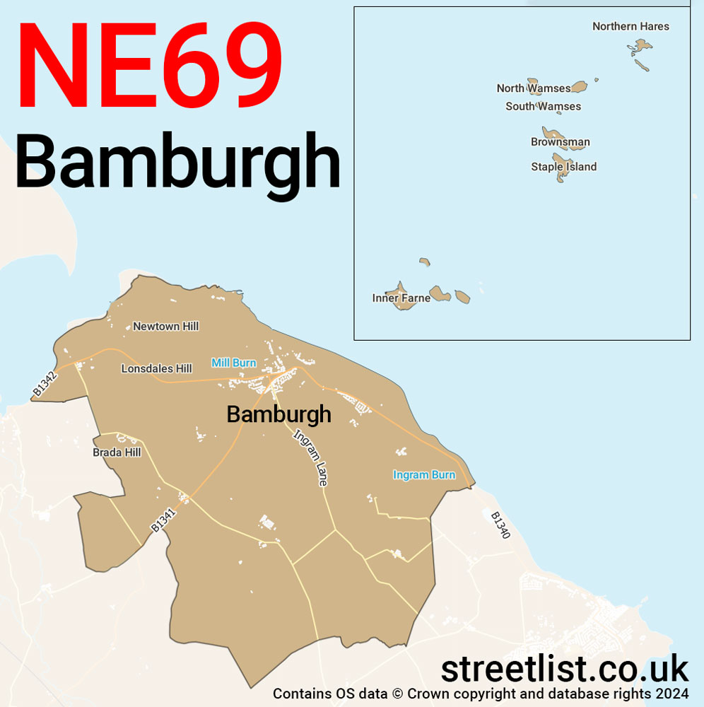 Map of the NE69 postcode