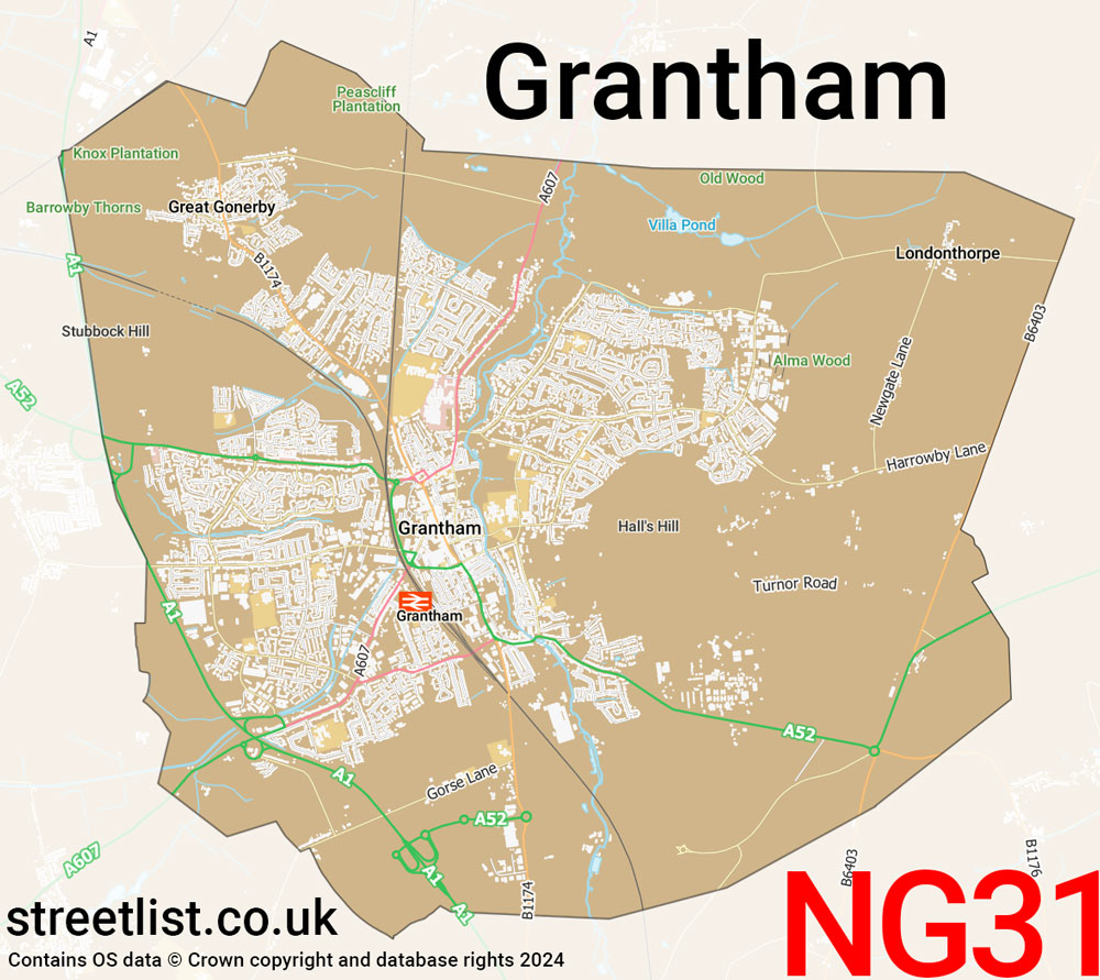 Map of the NG31 postcode