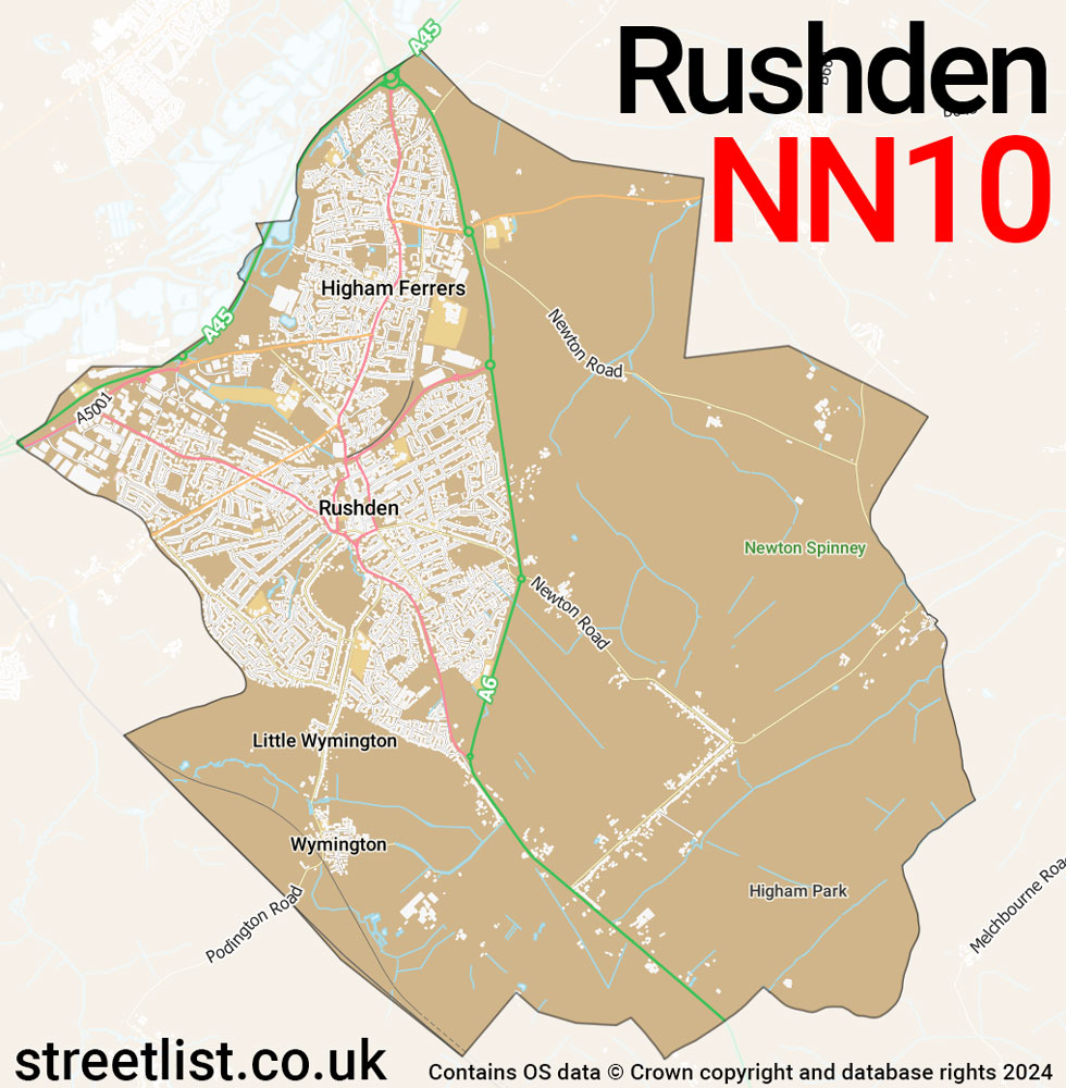 Map of the NN10 postcode