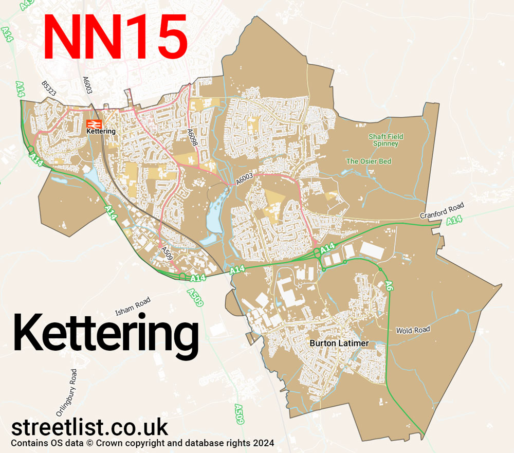 Map of the NN15 postcode