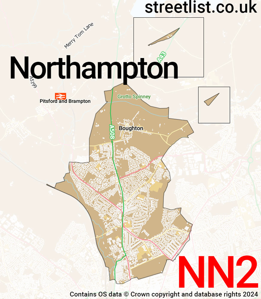 Map of the NN2 postcode