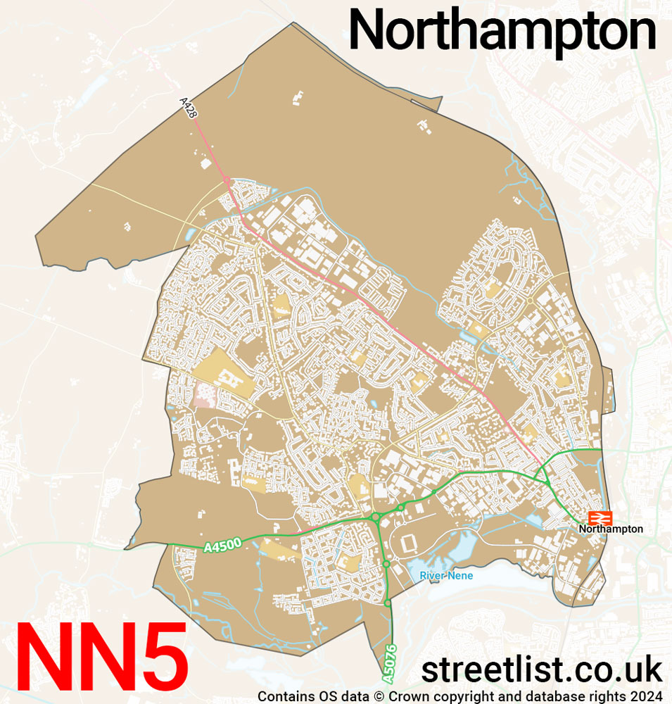 Map of the NN5 postcode