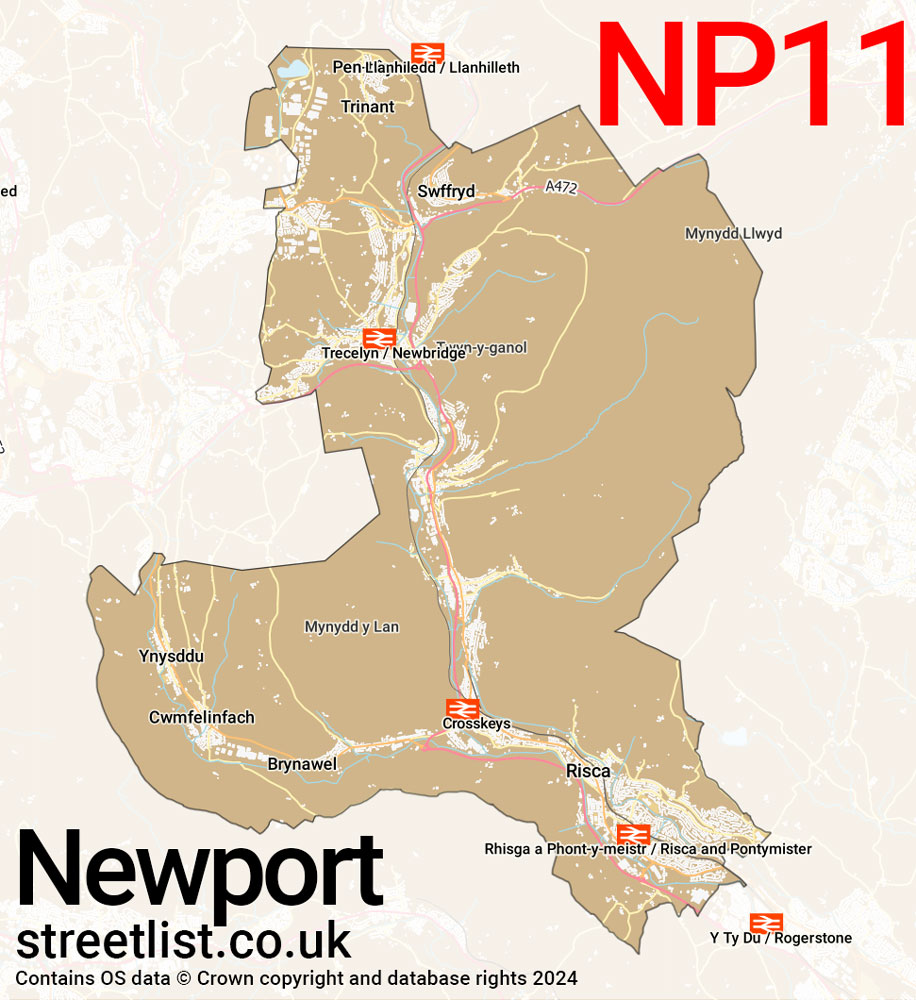 Map of the NP11 postcode