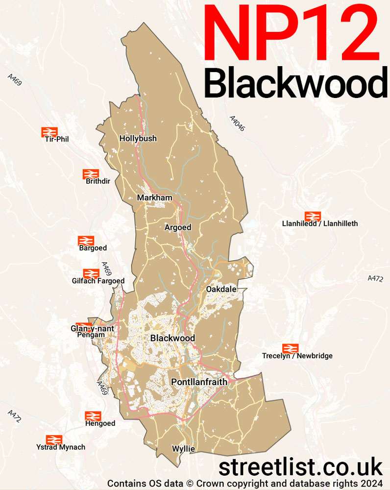 Map of the NP12 postcode