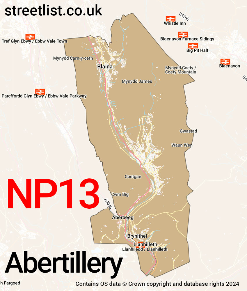 Map of the NP13 postcode