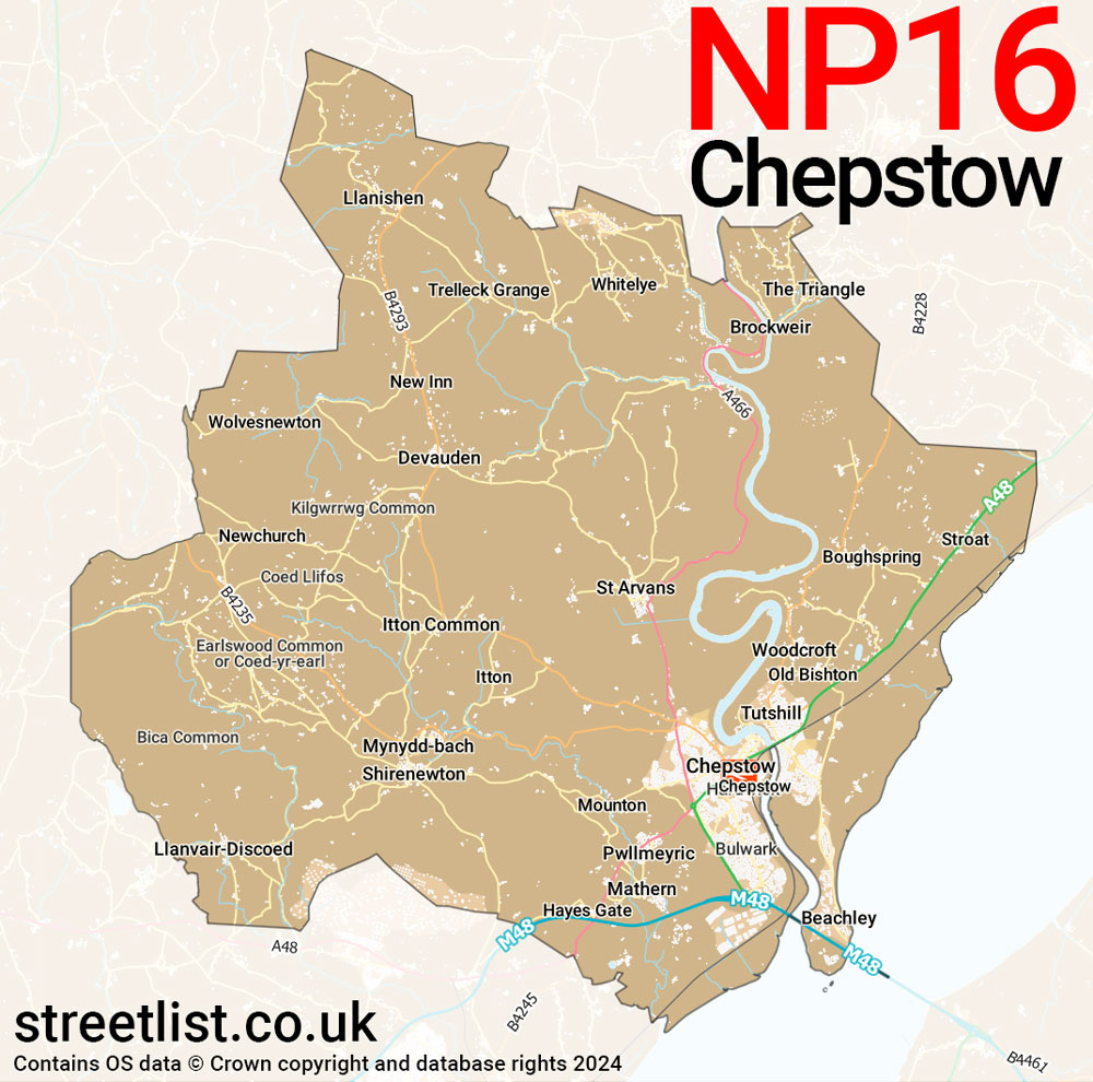 Map of the NP16 postcode