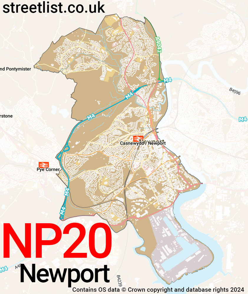 Map of the NP20 postcode