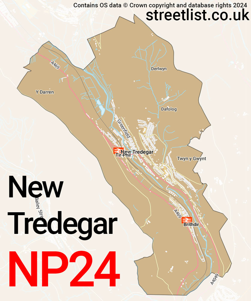 Map of the NP24 postcode