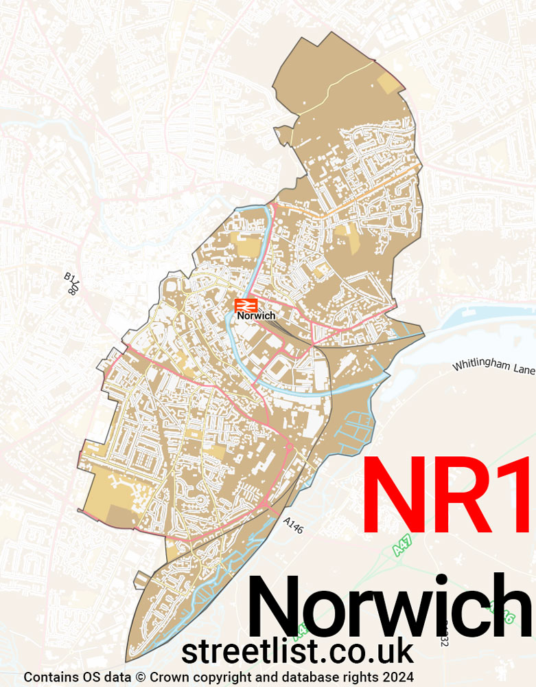 Map of the NR1 postcode