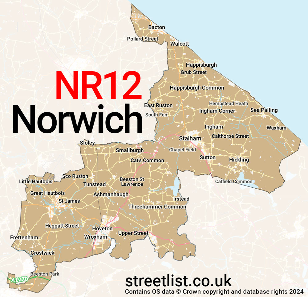 Map of the NR12 postcode