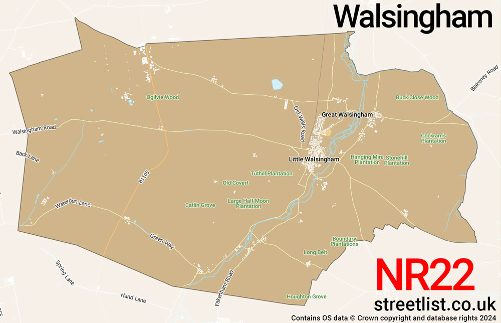 Map of the NR22 postcode