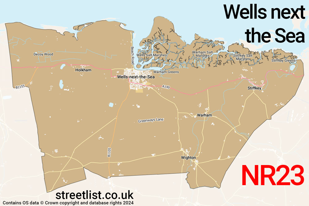 Map of the NR23 postcode