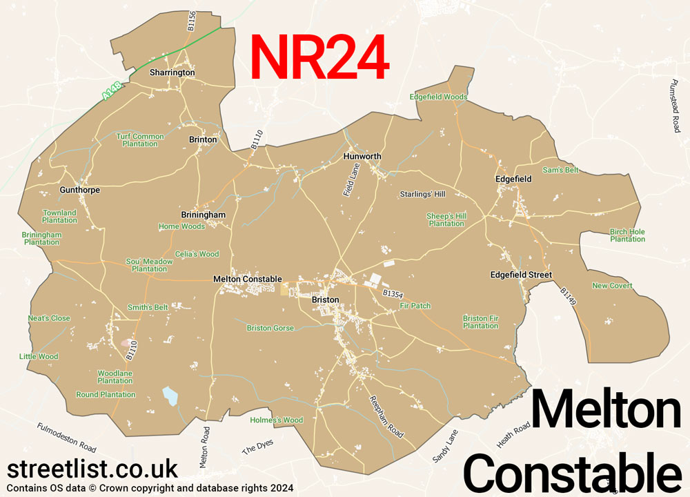 Map of the NR24 postcode