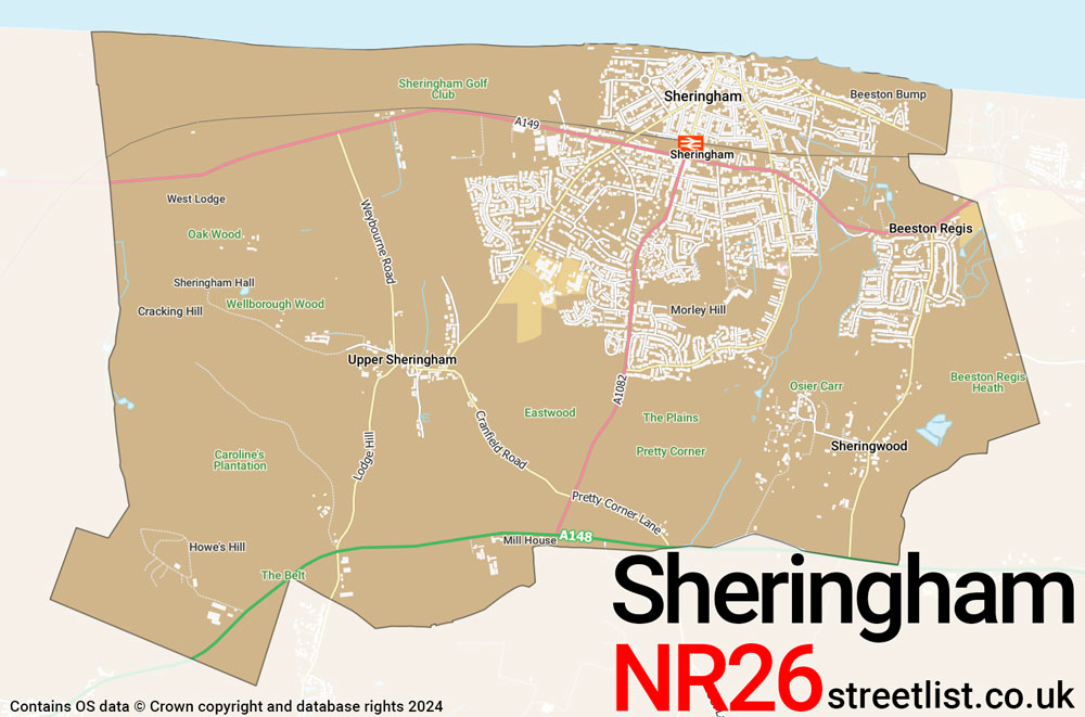 Map of the NR26 postcode