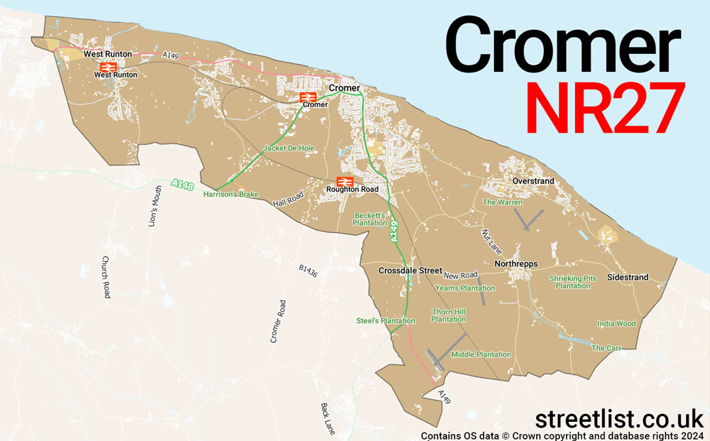 Map of the NR27 postcode