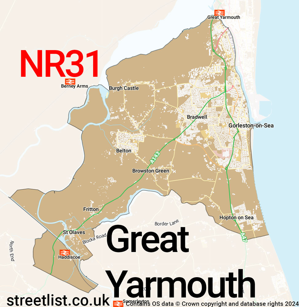 Map of the NR31 postcode