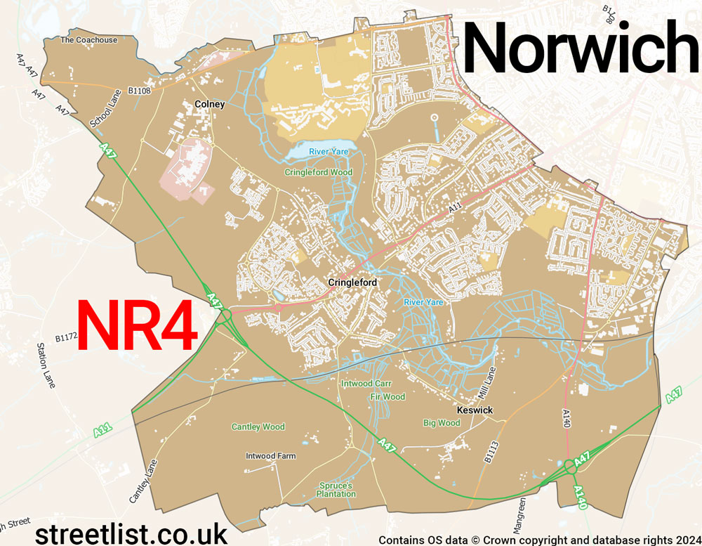 Map of the NR4 postcode