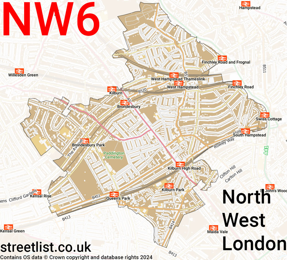 Map of the NW6 postcode