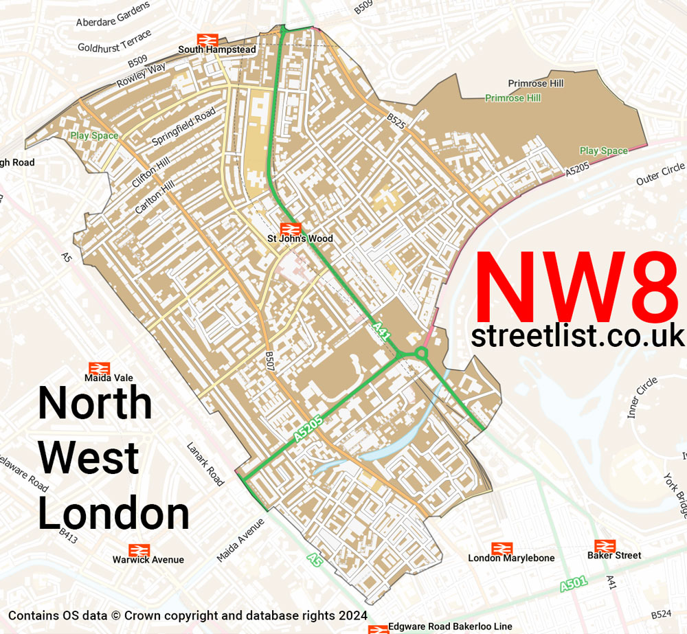 Map of the NW8 postcode