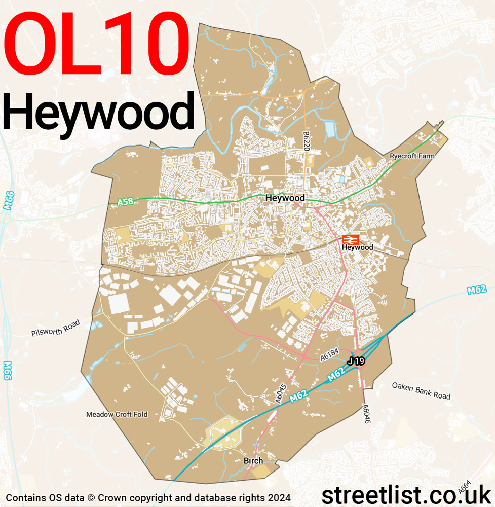 Map of the OL10 postcode