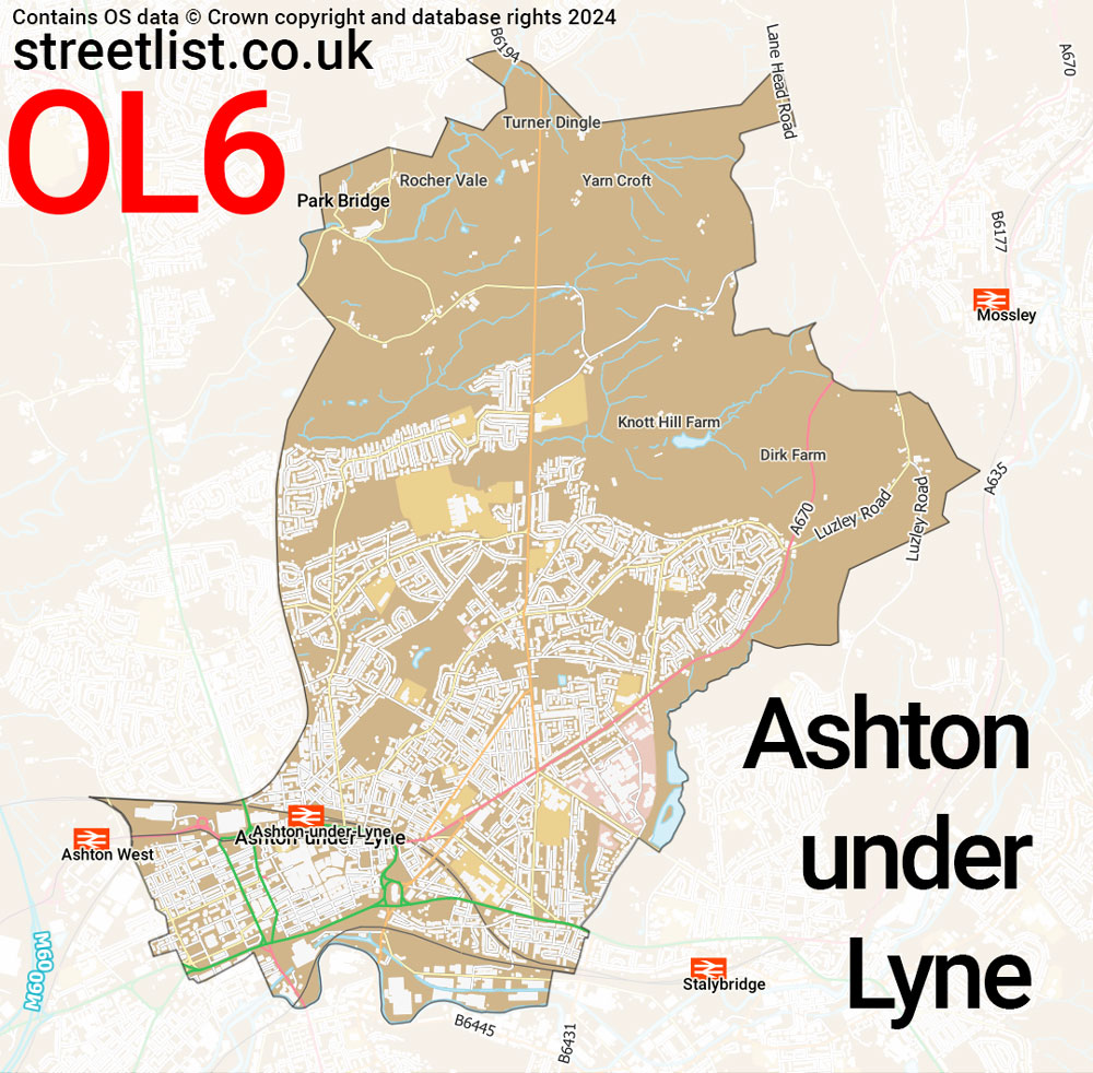 Map of the OL6 postcode