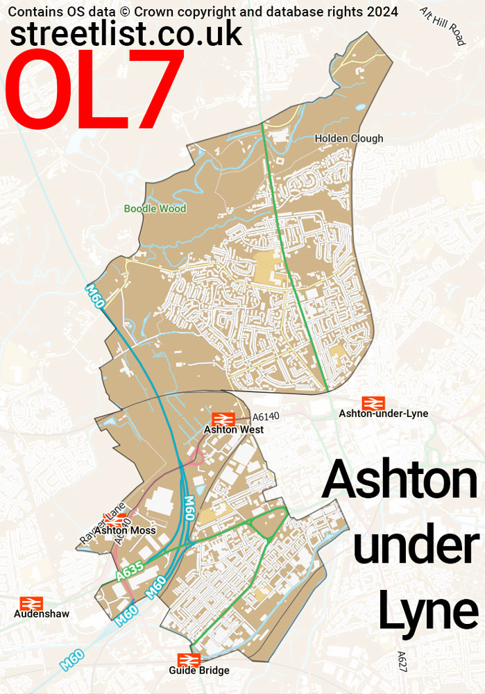 Map of the OL7 postcode