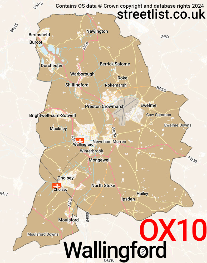 Map of the OX10 postcode