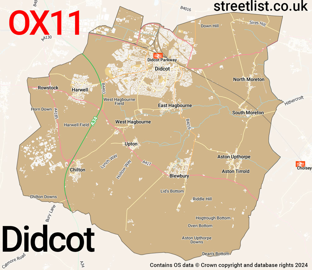 Map of the OX11 postcode