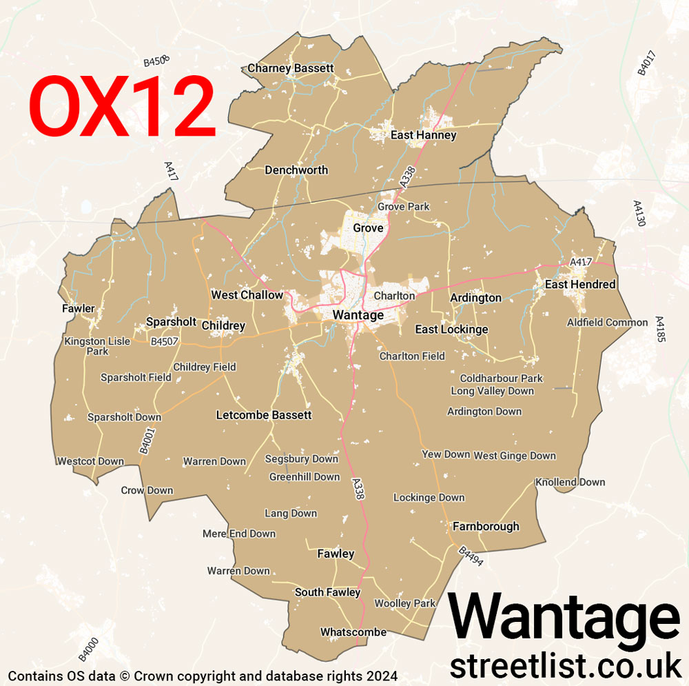 Map of the OX12 postcode