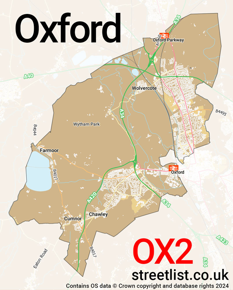 Map of the OX2 postcode