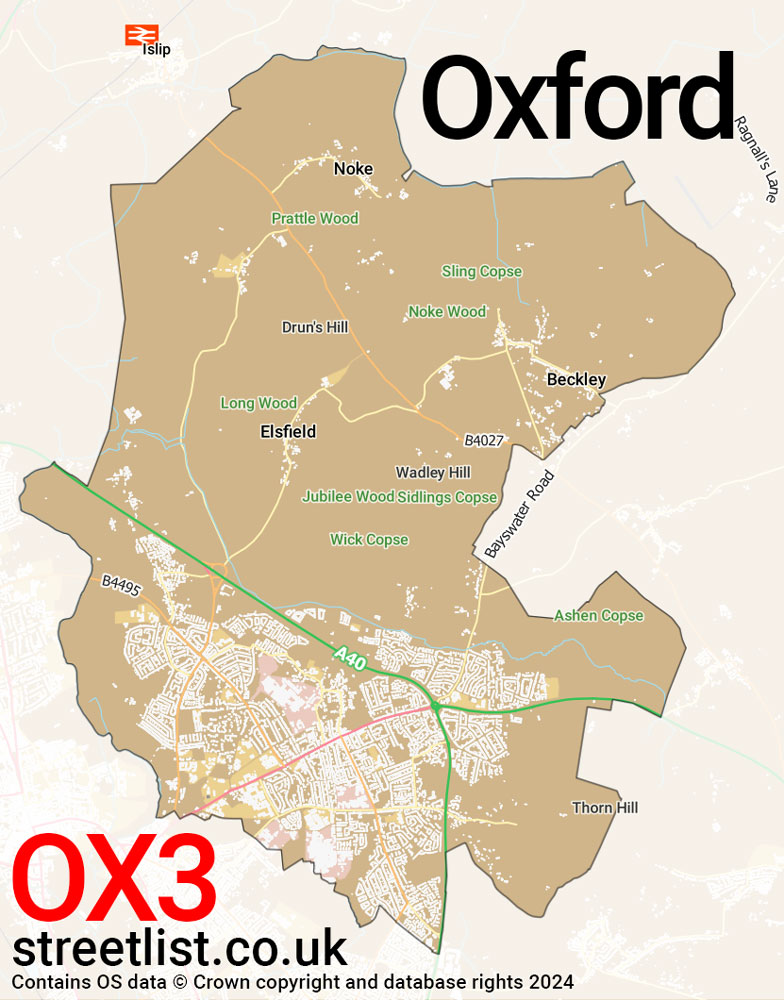 Map of the OX3 postcode