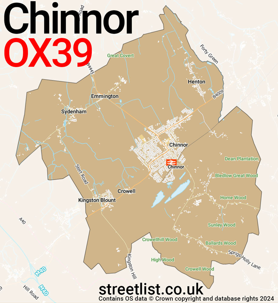 Map of the OX39 postcode