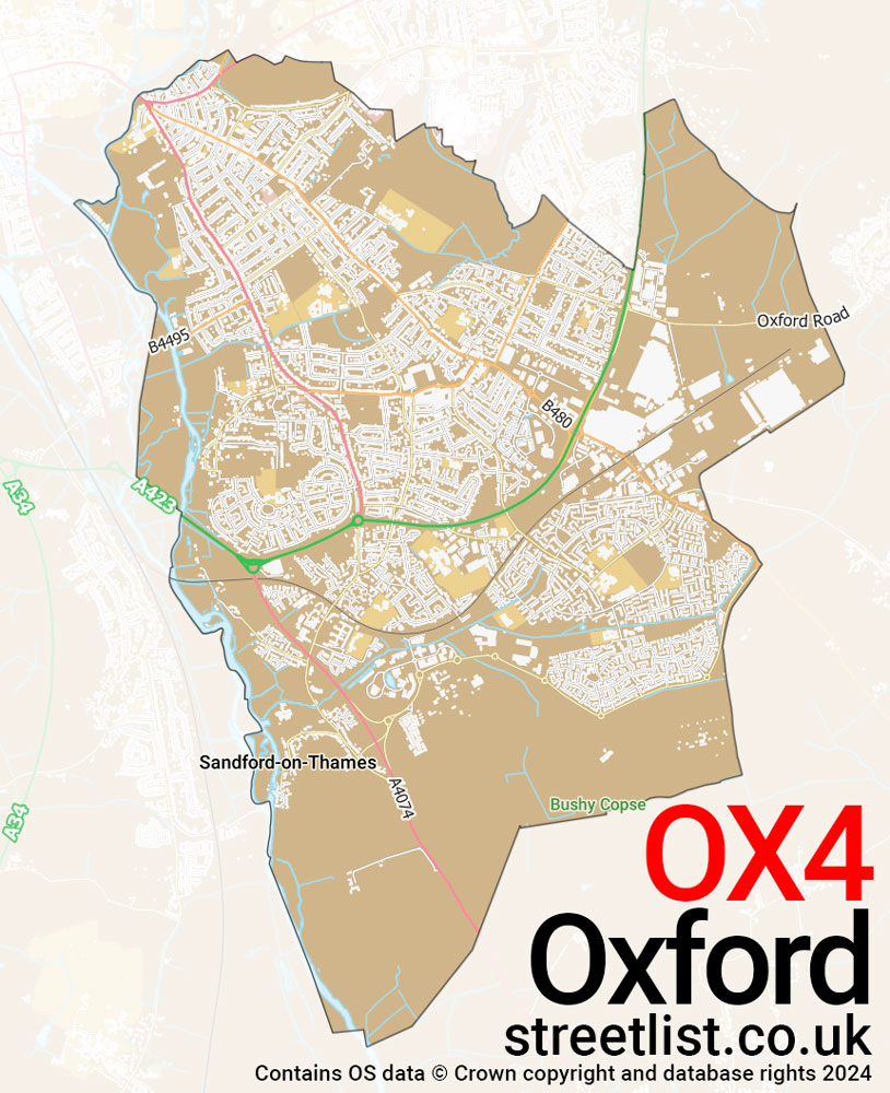 Map of the OX4 postcode