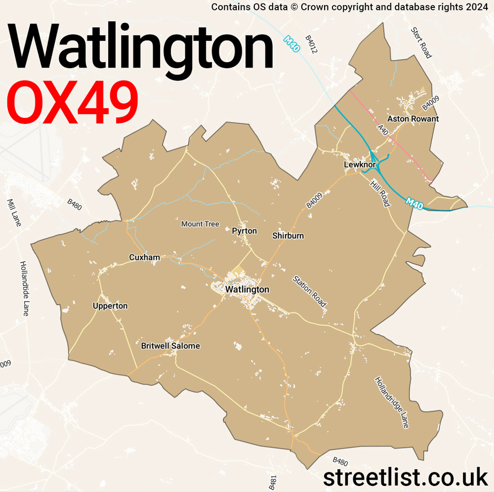 Map of the OX49 postcode