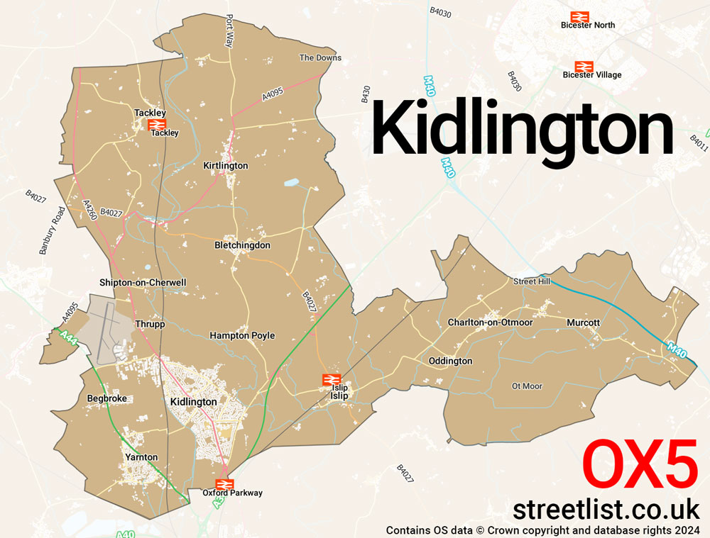 Map of the OX5 postcode